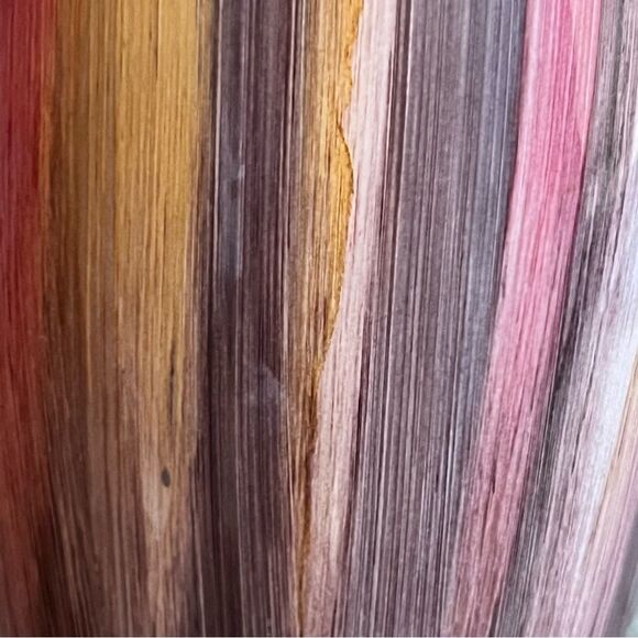 FRANCO Italy MCM Boho Watercolor Pink Gray Beige White Vertical Stripe Vase - Picture 9 of 16